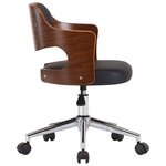 vidaXL Chaise pivotante de bureau Noir Bois courbé et similicuir