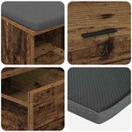 vidaXL Banc d'entrée avec coussin Bois ancien 60 x 38 x 46 cm