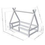 Lit cabane enfant NAKANA 80 x 180 bleu marine