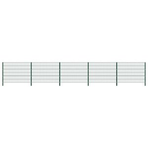 vidaXL Panneau de clôture avec poteaux Fer 8 5 x 1 2 m Vert
