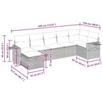 vidaXL Salon de jardin avec coussins 7 Pièces gris résine tressée