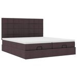 VidaXL Cadre de lit ottoman avec matelas marron foncé 160x200 cm tissu