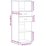 vidaXL Buffet haut chêne sonoma 45x42 5x124 cm bois d'ingénierie