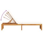 vidaXL Chaise longue avec coussin 200x55x30 cm en bois d'acacia
