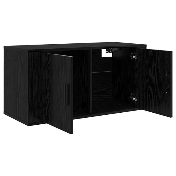 vidaXL Meuble TV mural Chêne noir 80 x 34 5 x 40 cm Bois d'ingénierie