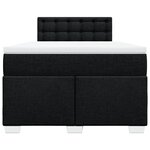 vidaXL Sommier à lattes de lit avec matelas Noir 120x200 cm Tissu