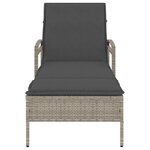 vidaXL Chaise longue et coussin gris clair 63x200x81 cm résine tressée
