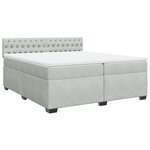 vidaXL Sommier à lattes de lit et matelas Gris clair 200x200cm Velours