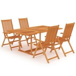 Salon de jardin meuble d'extérieur ensemble de mobilier 5 pièces bois de teck massif 02_0016574
