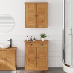 vidaXL Ensemble de mobilier de salle de bain avec tiroir avec étagère 2 Pièces Marron