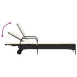 vidaXL Chaises longues avec coussins lot de 2 noir résine tressée