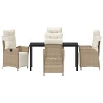 vidaXL Ensemble de salle à manger de jardin de 5 pièces en Rattan Poly Beige