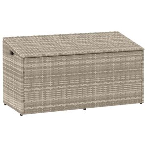 vidaXL Boîte de rangement de jardin gris clair 110x50x58 cm rotin