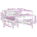 vidaXL Lit bibliothèque sans matelas cire marron 200x200 cm pin massif
