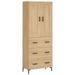 vidaXL Buffet haut Chêne sonoma 69 5x34x180 cm Bois d'ingénierie