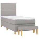vidaXL Sommier à lattes de lit avec matelas Gris clair 100x200cm Tissu