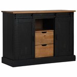 vidaXL Buffet HALDEN 2 portes coulissantes noir 112x40x80 cm