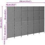 vidaXL Paravent 6 Panneaux Pliable Beige 294x180 cm Poly Rattan