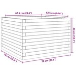 vidaXL Jardinière blanc 70x70x46 cm bois de pin massif