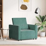 vidaXL Canapé Lit Simple Vert foncé 90 x 165 x 87 cm Velours