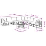 vidaXL Ensemble de canapé de jardin avec coussin 10 Pièces Noir Aluminium