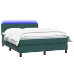 vidaXL Sommier à lattes de lit et matelas et LED vert foncé 160x220cm velours