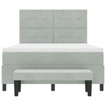 vidaXL Lit à Sommier à Ressorts avec Matelas & Banc Gris Clair 140x200 cm Velours