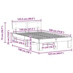 vidaXL Cadre de lit Marron 120 x 190 cm Bois massif en pin