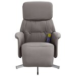 vidaXL Fauteuil inclinable de massage avec repose-pieds taupe tissu