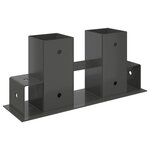 Aide à l'empilement de bois de chauffage 12 Pièces Anthracite Acier