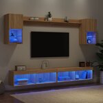 vidaXL Unités murales TV avec LED 6 Pièces chêne sonoma bois d'ingénierie