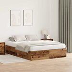 vidaXL Cadre de lit Bois ancien 200 x 160 x 31 5 cm Bois d'ingénierie