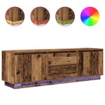 vidaXL Meuble TV avec éclairage LED vieux bois 160 5x41x50 cm