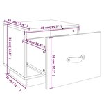 vidaXL Table de chevet Blanc 40x34x35 cm Bois de pin solide