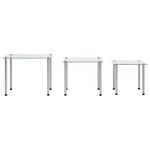 vidaXL Tables gigognes 3 Pièces Transparent Verre trempé