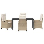 vidaXL Ensemble de salle à manger de jardin 5 pièces avec coussins - Beige en poly rotin