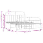 vidaXL Cadre de lit métal sans matelas et pied de lit blanc 140x190 cm