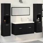 vidaXL Ensemble de mobilier de salle de bain 4 Pièces Chêne noir