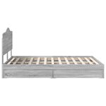 vidaXL Lit de Rangement Gris Sonoma 160 x 200 cm Bois d'ingénierie