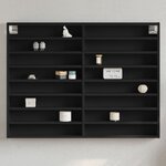 vidaXL Armoire à vitrine noir 100x8 5x75 cm bois d'ingénierie