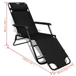 Vidaxl chaise longue pliable 2 pcs avec repose-pied acier noir