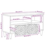 vidaXL Meuble TV Marron 80 x 33 5 x 46 cm Bois de mangue massif