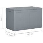 vidaXL Boîte de rangement de jardin 180 L Gris PP aspect bois