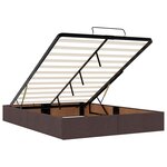 vidaXL Cadre de lit ottoman sans matelas marron foncé 140x200 cm tissu