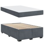 vidaXL Cadre de lit avec matelas Gris foncé 120 x 200 cm tissu