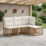vidaXL Ensemble de canapés d'extérieur Naturel Polyester