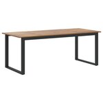 vidaXL Ensemble de Salle à Manger de 9 Pièces en Acier Noir et Bois Massif d'Acacia