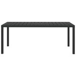 vidaXL Table de jardin Noir 185 x 90 x 74 cm Aluminium et WPC