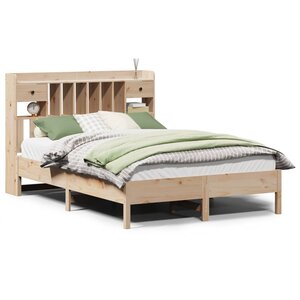 vidaXL Lit bibliothèque sans matelas 135x190 cm bois de pin massif