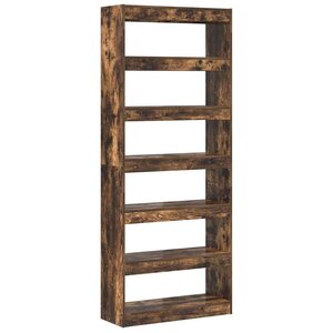 vidaXL Bibliothèque Chêne fumé 80 x 30 x 198 cm Bois d'ingénierie